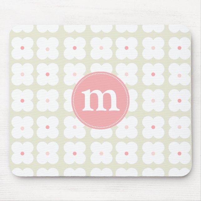 Mousepad Luz moderna - cor-de-rosa & bonito cinzento (Frente)