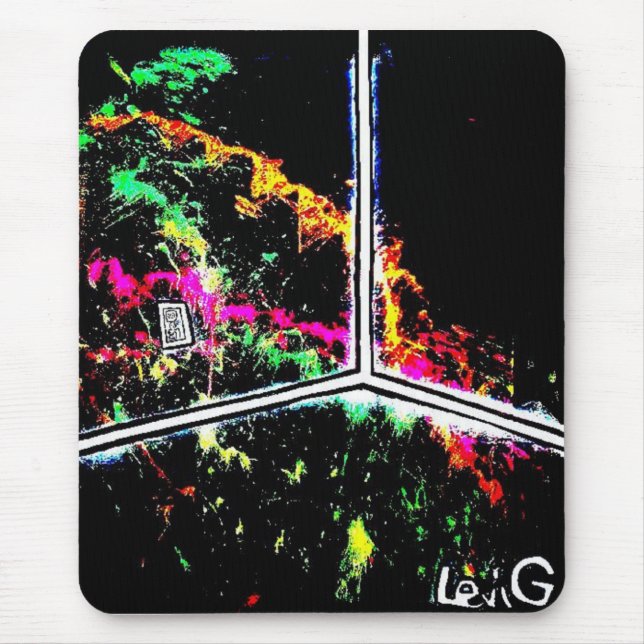 Mousepad Luz preta/tomada de néon do w do canto do respingo (Frente)