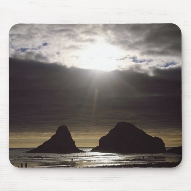 Mousepad Luz sobre Ocean Rocks Oregon (Frente)
