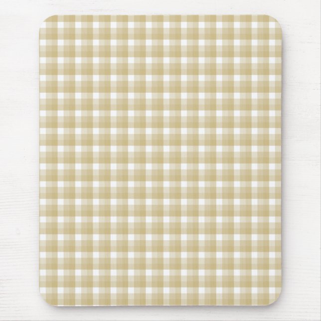 Mousepad Luz - teste padrão marrom da verificação. Guingão (Frente)