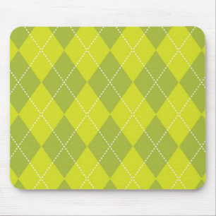 Mousepad Luz - teste padrão verde de Argyle
