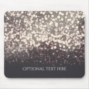 Mousepad Luzes Brilhantes Romântico Cinza Glamour Moderno