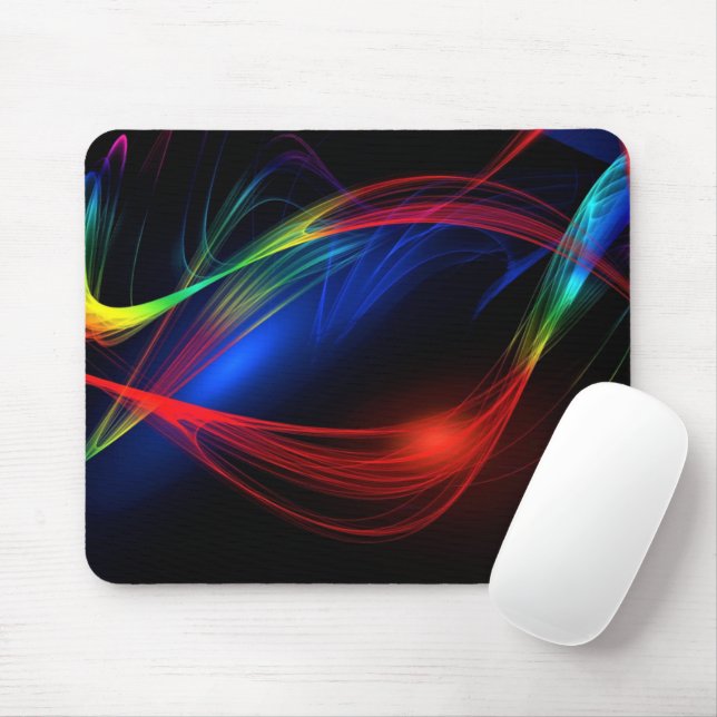 Mousepad Luzes coloridas com o mouse preto (Com mouse)