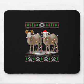 Mousepad Luzes de árvore de Natal de ovelha | Presente para