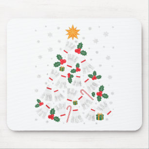 Mousepad Luzes de árvore de Natal engraçadas de Badminton S