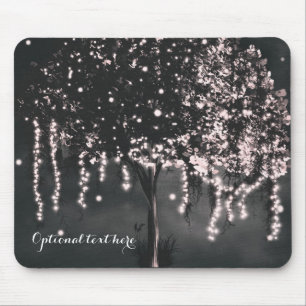 Mousepad Luzes de Árvore Rustic Night Mossy Elegante