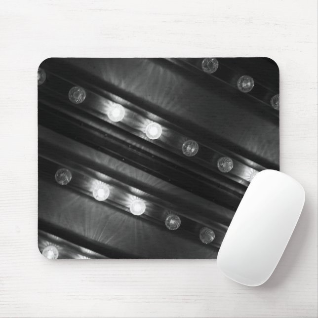 Mousepad Luzes de brilho preto e branco (Com mouse)
