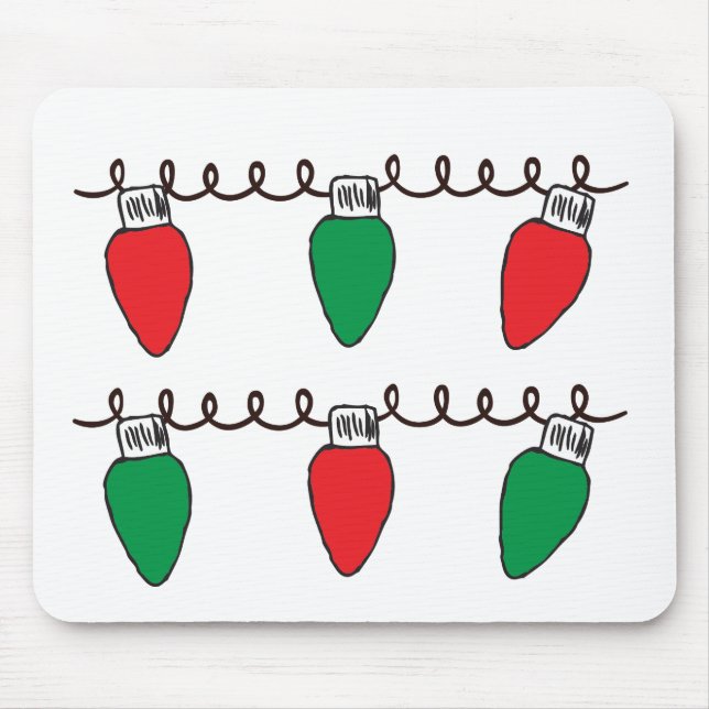 Mousepad Luzes de Corda Desenho da Lâmpada de Natal (Frente)