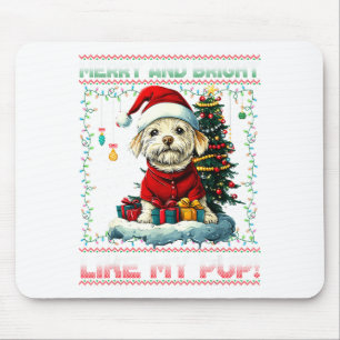 Mousepad Luzes de Natal Árvore de Natal Decorações Cachorro