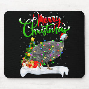 Mousepad Luzes de Natal Árvore Papai Noel Galinha-d'angola