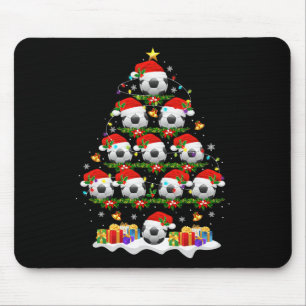 Mousepad Luzes de Natal de Futebol Árvore de Natal Engraçad