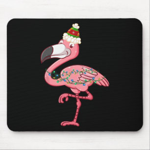 Mousepad Luzes de Natal Exóticas de Flamingo Havaiano no Na