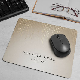 Mousepad Luzes de string de chuva de ouro personalizadas