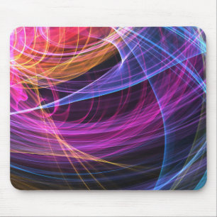 Mousepad Luzes de vórtice de arco-íris abstrato
