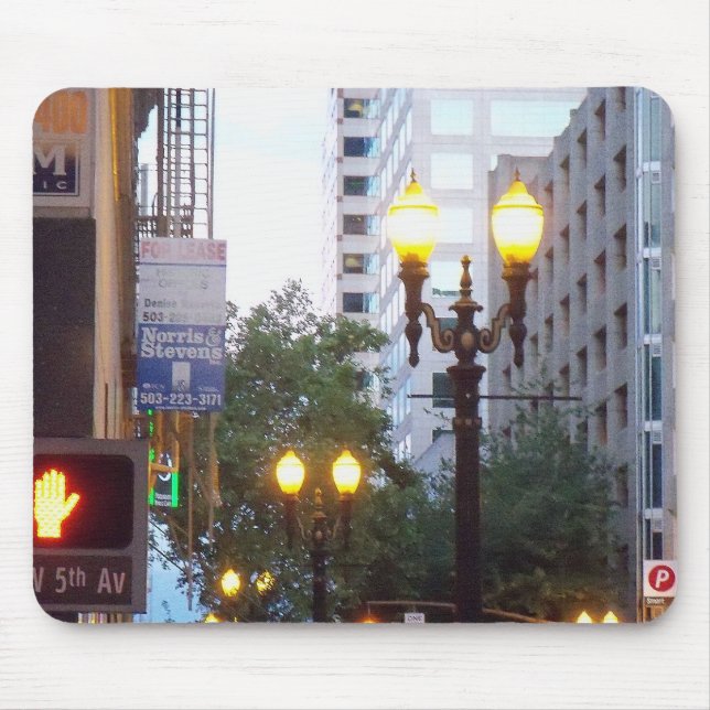 Mousepad Luzes do centro da cidade de Portland (Frente)