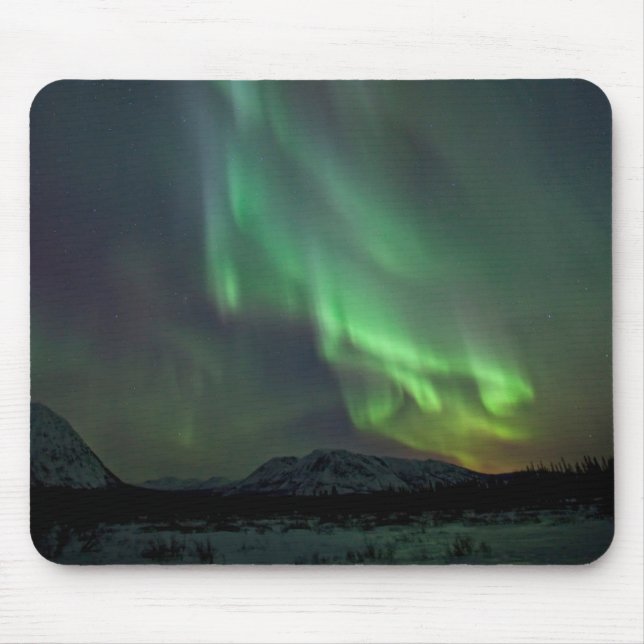 Mousepad Luzes do norte | Cavalo branco, Yukon (Frente)