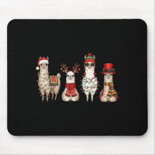 Mousepad Luzes do Quarteto de Llamas de Natal Chifre do Pap