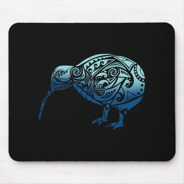 Mousepad Lynesia Maori Kiwi Bird Ocean Blue New Zealand  (Frente)