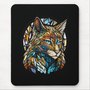 Mousepad Lynx Animal Portrait Vidro Escondido Floresta Selv