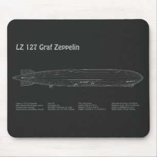 Mousepad LZ 127 Graf Zeppelin - Planos de Impressão Aeronáu