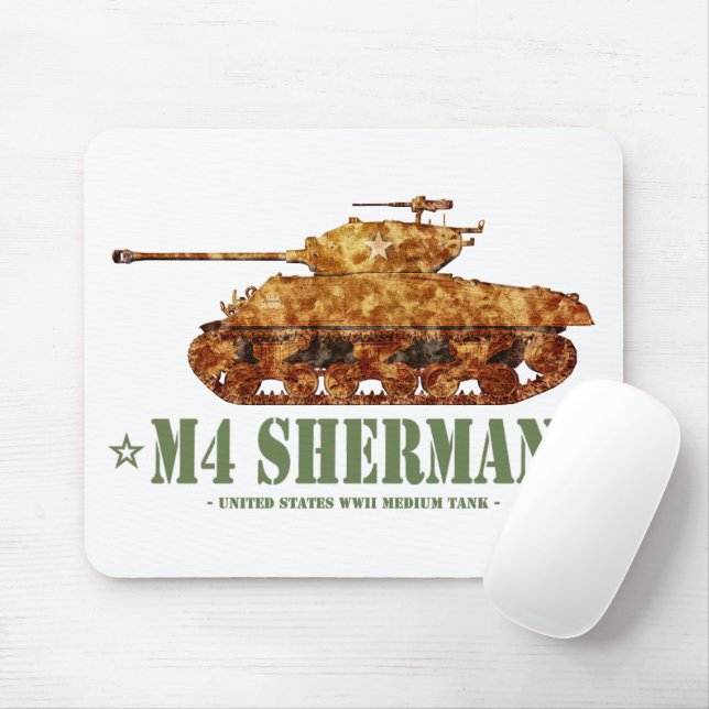 Mousepad M4 Sherman Segunda Guerra Mundial, 2.ª Estação Ame (Com mouse)