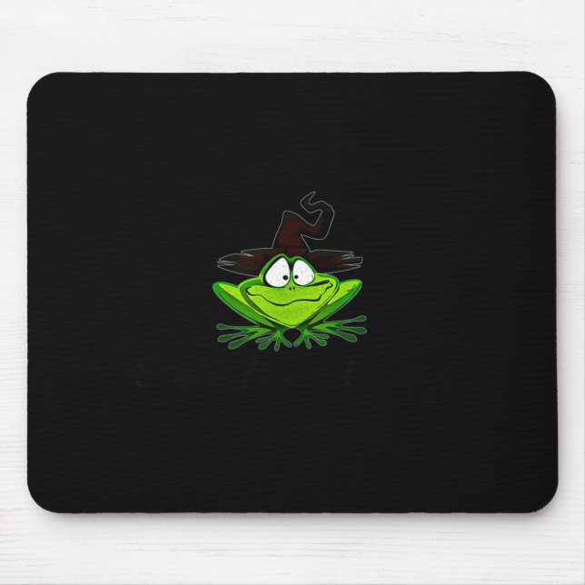 Mousepad M Machusetts Whimsy Frog Witches Hat Halloween Wit (Frente)