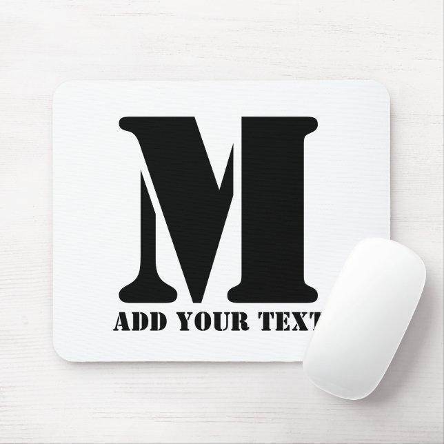 Mousepad M Monograma Simples Moderno Minimalista Personaliz (Com mouse)