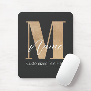 Mousepad M & Name Iniciais Monogramados Modernos Personaliz