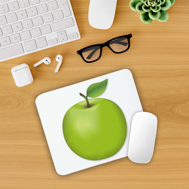 Mousepad Maçã Verde  (Green Apple Mouse Pad. Mice like green apples too!  An original drawing from my garden.)