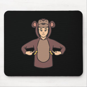 Mousepad Macaco ASL Gesto de Mão surdo Audição Perda de Ouv