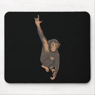 Mousepad Macaco Asl Gesto Mão Surda Audição Perdendo Awaren
