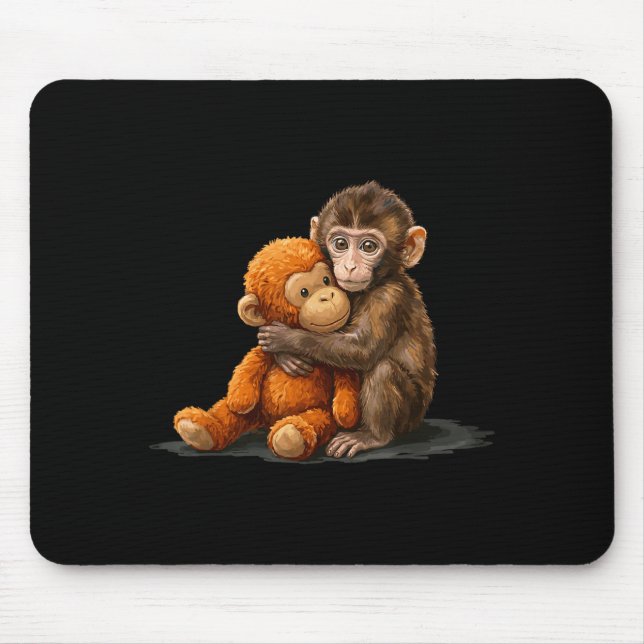 Mousepad macaco bebê fofo meme de soco  (Frente)