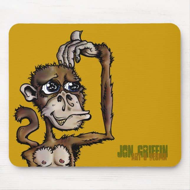 Mousepad Macaco Bizness-JGAD, grifo de Jon, arte & design (Frente)