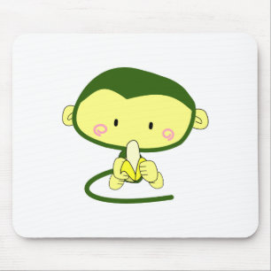 Mousepad Macaco bonito dos desenhos animados que come uma