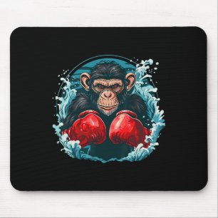 Mousepad Macaco-Boxer Com Luvas-Boxim Engraçadas