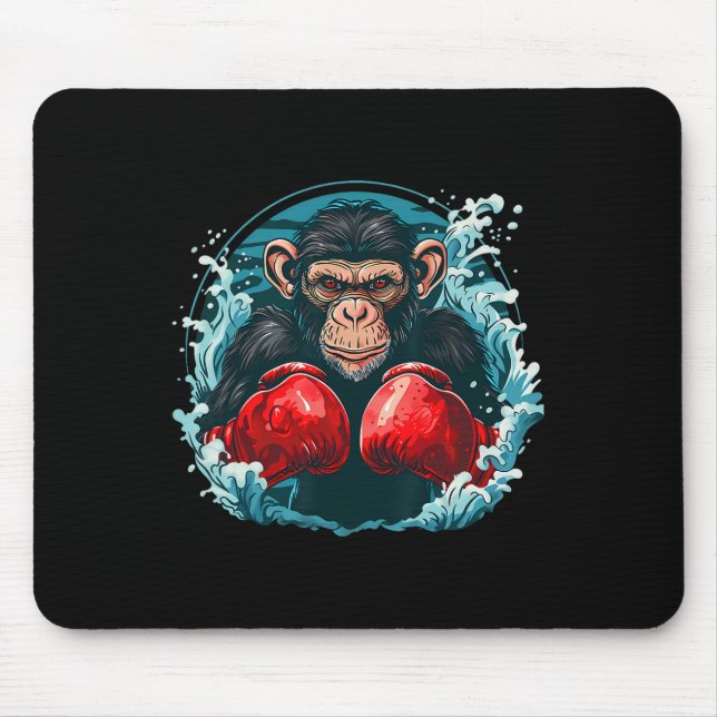 Mousepad Macaco-Boxer Com Luvas-Boxim Engraçadas (Frente)