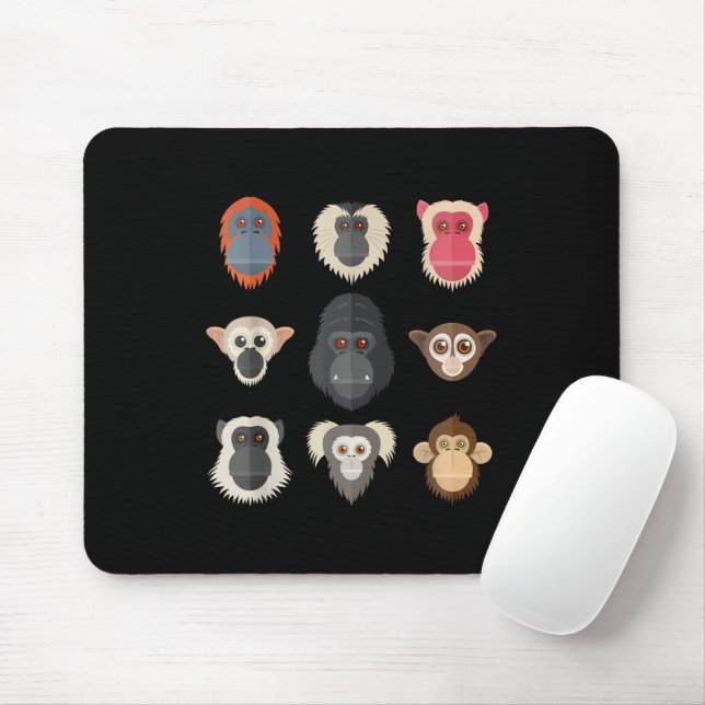Mousepad Macaco Chimpanzé Gorila Macaco Aranha Esquilo M (Com mouse)