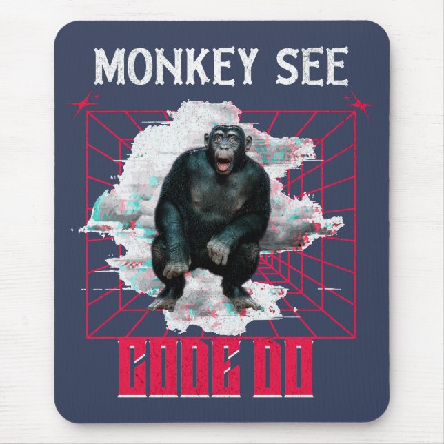 Mousepad Macaco Consulte Código Do Funny Web Developer (Frente)