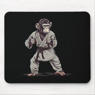 Mousepad Macaco de Caratê Kickboxing Judô Jiu-jitsu Mma Art