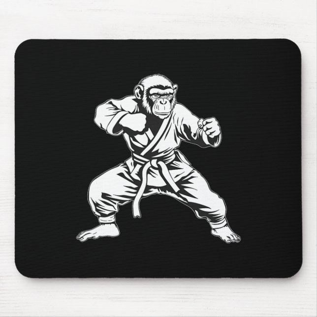 Mousepad Macaco de Karatê Taekwondo Kickboxing Mma Judô Mac (Frente)