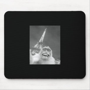 Mousepad Macaco Engraçado Selfie Torre Eiffel Em Paris Home