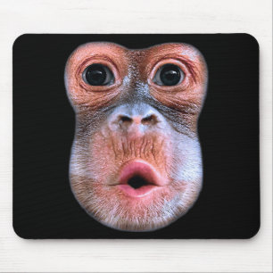 Mousepad Macaco Engraçado Soprando Cara de Barriga, Macaco