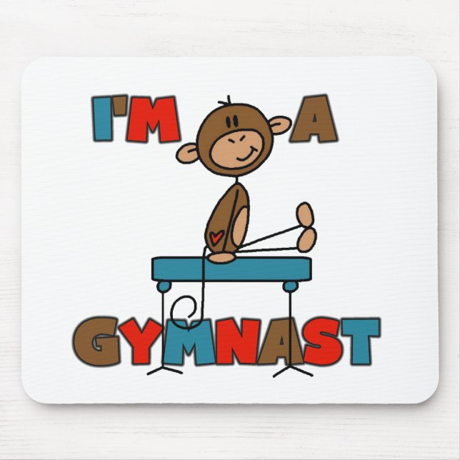 Mousepad Macaco eu sou t-shirt e presentes de um Gymnast (Frente)