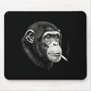 Mousepad Macaco fumante engraçado _ meme de macaco y2k vint