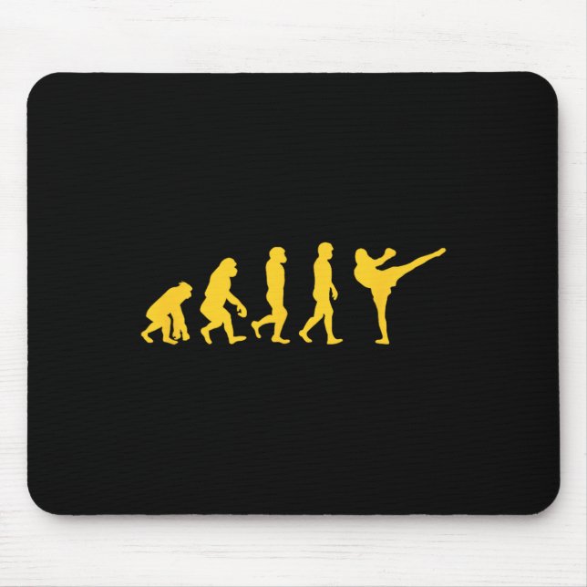 Mousepad Macaco Gorila Evolução Humana Engraçada Karatê Box (Frente)