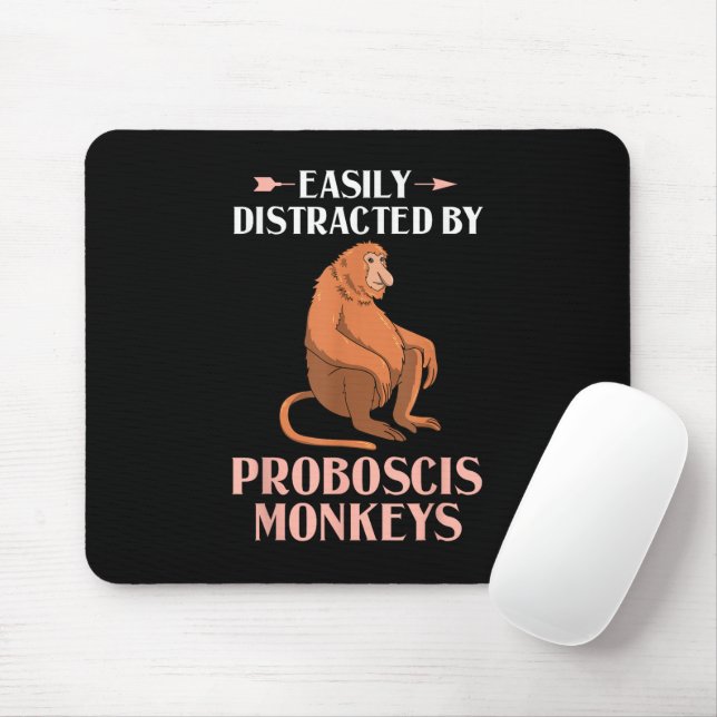 Mousepad Macaco Narigudo Macacos Engraçados de Nariz Compri (Com mouse)