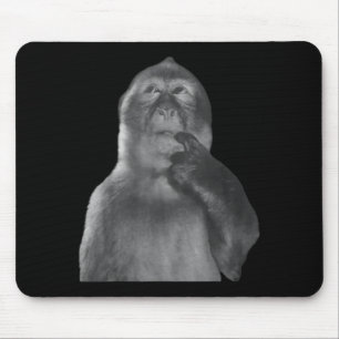 Mousepad Macaco Pensante Divertido Meme Macaco Curioso Rota