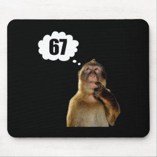 Mousepad Macaco Pensativo Engraçado Meme Seis Sete 6 7 Meme