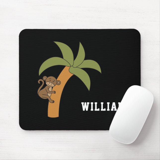 Mousepad Macaco Personalizado Nome De Volta À Escola (Com mouse)