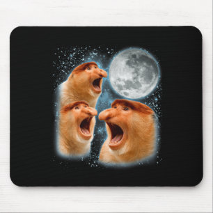 Mousepad macaco probóscide amante galáxia lua vida selvagem